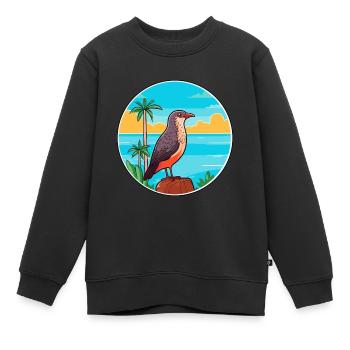 Kuckuck Aquarell Cartoon Kawaii Clipart Tier - Kinder Premium Organic Sweatshirt - Schwarz - Vorne - AI Model Kid Female (0cm)