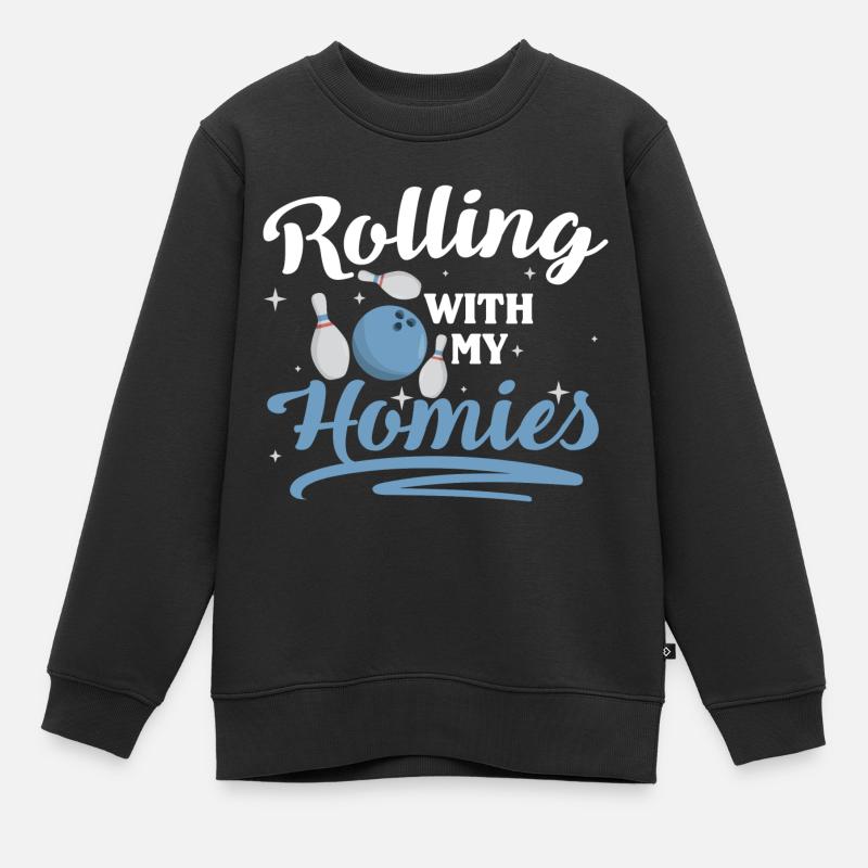 Joueurs amateurs de bowling - Sweat Premium enfant bio - noir