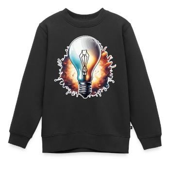 Ampoule / Ampoule / Luminosité / Lumière - Sweat Premium enfant bio - noir - Devant - AI Model Kid Female (0cm)