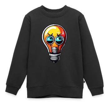 Ampoule / Ampoule / Luminosité / Lumière - Sweat Premium enfant bio - noir - Devant - AI Model Kid Female (0cm)
