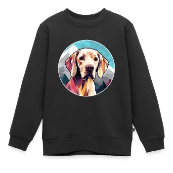Braque Saint Germain chien race dessin animé kawaii Wate - Sweat Premium enfant bio - noir - Devant - AI Model Kid Female (0cm)