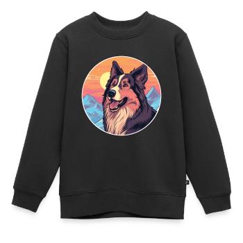 Karpaten Schäferhund Rasse Cartoon Kawaii Wasser - Kinder Premium Organic Sweatshirt - Schwarz - Vorne - AI Model Kid Female (0cm)