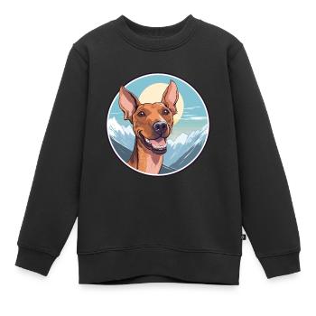 Cirneco Dell Ätna Hunderasse Cartoon Kawaii Waterco - Kinder Premium Organic Sweatshirt - Schwarz - Vorne - AI Model Kid Female (0cm)