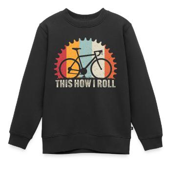 So drehe ich Design Radfahren - Kinder Premium Organic Sweatshirt - Schwarz - Vorne - AI Model Kid Female (0cm)