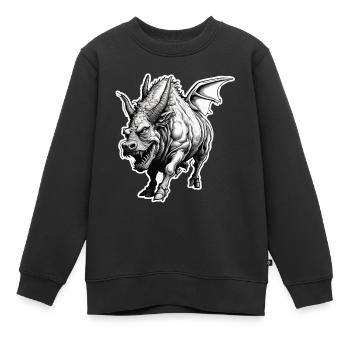 Stier / Bulle / Tier / Hörner / Stierkampf - Kinder Premium Organic Sweatshirt - Schwarz - Vorne - AI Model Kid Female (0cm)