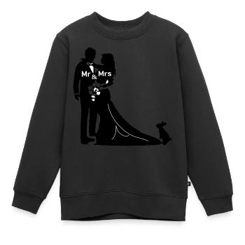 brautpaar mit hase - Kinder Premium Organic Sweatshirt - Schwarz - Vorne - AI Model Kid Female (0cm)