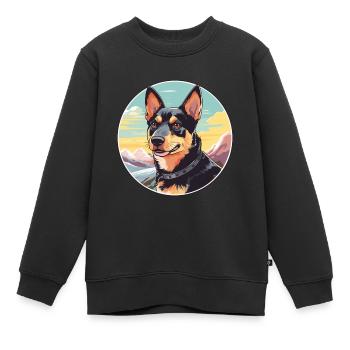Lancashire Heeler Hunderasse Cartoon Kawaii Waterco - Kinder Premium Organic Sweatshirt - Schwarz - Vorne - AI Model Kid Female (0cm)