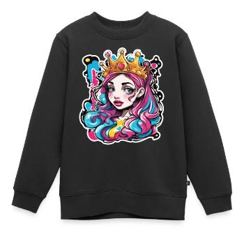 Prinzessin / Frau / Mädchen / Dame / Comic - Kinder Premium Organic Sweatshirt - Schwarz - Vorne - AI Model Kid Female (0cm)