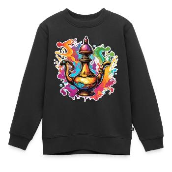 Wunderlampe / Wünsche /Orient / Wunder / Genie - Kinder Premium Organic Sweatshirt - Schwarz - Vorne - AI Model Kid Female (0cm)