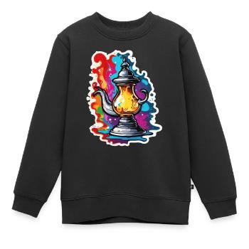 Wunderlampe / Wünsche /Orient / Wunder / Genie - Kinder Premium Organic Sweatshirt - Schwarz - Vorne - AI Model Kid Female (0cm)