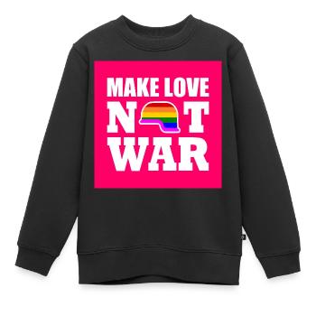 Make love not war - Kinder Premium Organic Sweatshirt - Schwarz - Vorne - AI Model Kid Female (0cm)