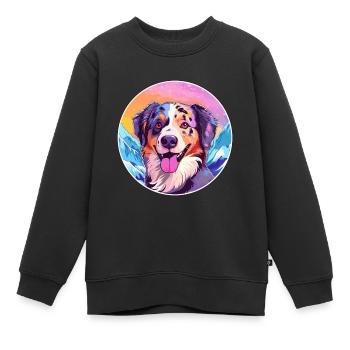 Alano Español Hunderasse Cartoon Kawaii Aquarell - Kinder Premium Organic Sweatshirt - Schwarz - Vorne - AI Model Kid Female (0cm)