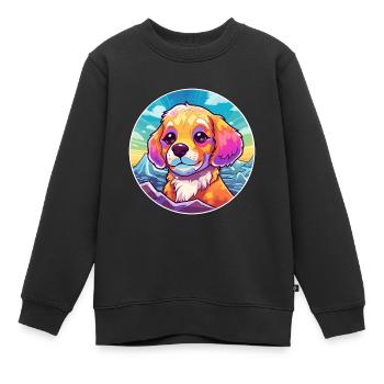Briquet Griffon Vendéen Chien Race Cartoon Kawaii W - Sweat Premium enfant bio - noir - Devant - AI Model Kid Female (0cm)