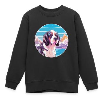 Braque Francais Dog Breed Cartoon Kawaii Watercolo - Kids Premium Organic Sweatshirt - black - Front - AI Model Kid Female (0cm)