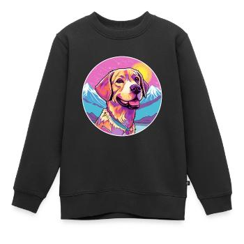Braque Saint Germain chien race dessin animé kawaii Wate - Sweat Premium enfant bio - noir - Devant - AI Model Kid Female (0cm)