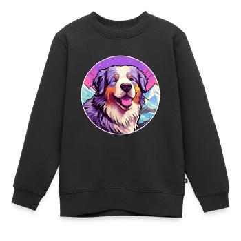 Karpaten Schäferhund Rasse Cartoon Kawaii Wasser - Kinder Premium Organic Sweatshirt - Schwarz - Vorne - AI Model Kid Female (0cm)