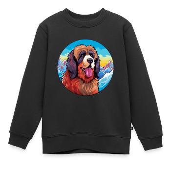 Tibetischer Mastiff Hunderasse Cartoon Kawaii Watercolo - Kinder Premium Organic Sweatshirt - Schwarz - Vorne - AI Model Kid Female (0cm)