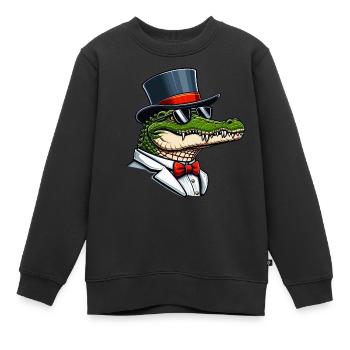 M. Crocodile - Sweat Premium enfant bio - noir - Devant - AI Model Kid Female (0cm)