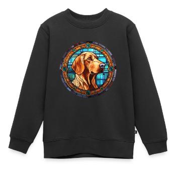 Cao de Castro Laboreiro Hunderasse Buntglas Co - Kinder Premium Organic Sweatshirt - Schwarz - Vorne - AI Model Kid Female (0cm)