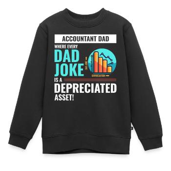 Comptable Papa Blague Actif Amorti Fête des Pères - Sweat Premium enfant bio - noir - Devant - AI Model Kid Female (0cm)