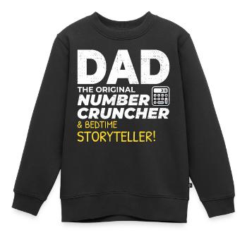 Comptable Papa Comptabilité Finance Financier Drôle - Sweat Premium enfant bio - noir - Devant - AI Model Kid Female (0cm)