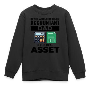 Comptable Papa Comptabilité Finance Financier Drôle - Sweat Premium enfant bio - noir - Devant - AI Model Kid Female (0cm)