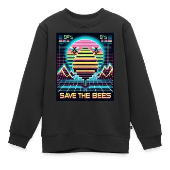 Retro-Futurismus Bienenrettung (Save the Bees) - Kinder Premium Organic Sweatshirt - Schwarz - Vorne - AI Model Kid Female (0cm)