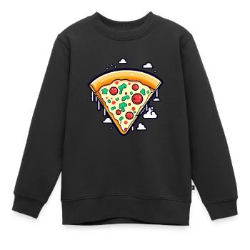 Pizza Slice Zeichnung - Kinder Premium Organic Sweatshirt - Schwarz - Vorne - AI Model Kid Female (0cm)