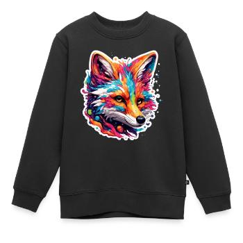 Fuchs / Tier / Pelz / Wald / jagen / Fuchsbau - Kinder Premium Organic Sweatshirt - Schwarz - Vorne - AI Model Kid Female (0cm)