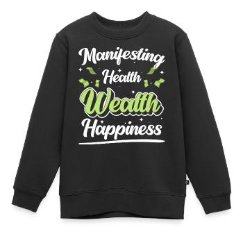 Money Finance Entrepreneur - Kids Premium Organic Sweatshirt - black - Front - AI Model Kid Female (0cm)