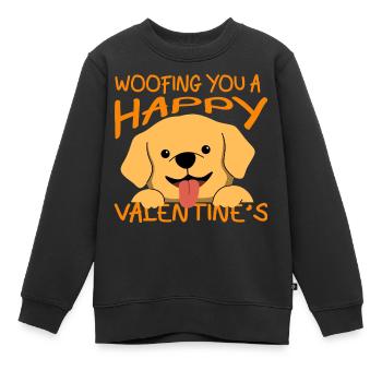 14 février Saint-Valentin cadeau propriétaires de chiens - Sweat Premium enfant bio - noir - Devant - AI Model Kid Female (0cm)