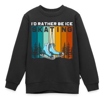 Eislaufen Schlittschuhe Kälte Eislauf - Kinder Premium Organic Sweatshirt - Schwarz - Vorne - AI Model Kid Female (0cm)