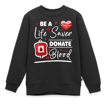 Groupe sanguin du donneur de sang - Sweat Premium enfant bio - noir - Devant - AI Model Kid Female (0cm)