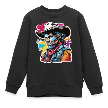 Cowboy / Wilde Westen / Wüste / Lasso / Rodeo - Kinder Premium Organic Sweatshirt - Schwarz - Vorne - AI Model Kid Female (0cm)
