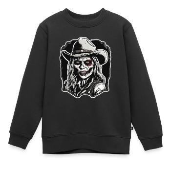 Cow Girl / Wilde Westen / Wüste / Lasso / Rodeo - Kinder Premium Organic Sweatshirt - Schwarz - Vorne - AI Model Kid Female (0cm)