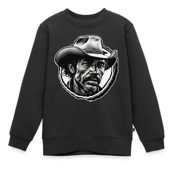 Cowboy / Wilde Westen / Wüste / Lasso / Rodeo - Kinder Premium Organic Sweatshirt - Schwarz - Vorne - AI Model Kid Female (0cm)