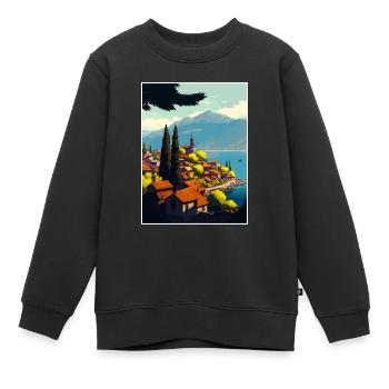 Ohrid Island See Kirche des Heiligen Johannes Mazedonien - Kinder Premium Organic Sweatshirt - Schwarz - Vorne - AI Model Kid Female (0cm)