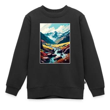 Hohe Tauern Österreich Park Vintage Reiseposter WPA - Kinder Premium Organic Sweatshirt - Schwarz - Vorne - AI Model Kid Female (0cm)