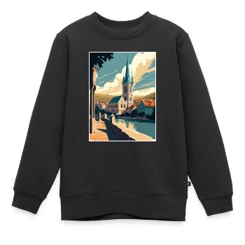 Krems An der Donau Österreich Vintage Reiseposter - Kinder Premium Organic Sweatshirt - Schwarz - Vorne - AI Model Kid Female (0cm)