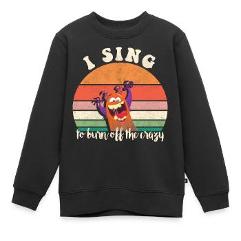 I sing to burn off the crazy retro sunset - Kinder Premium Organic Sweatshirt - Schwarz - Vorne - AI Model Kid Female (0cm)