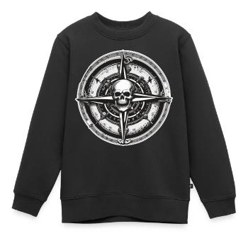Kompass / Himmelsrichtung / Reisen / Survival - Kinder Premium Organic Sweatshirt - Schwarz - Vorne - AI Model Kid Female (0cm)