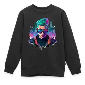 Cyber Gamer - Sweat Premium enfant bio - noir - Devant - AI Model Kid Female (0cm)