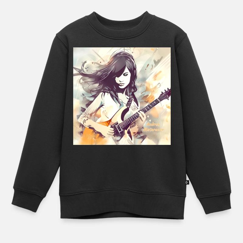 Fille Qui Aime La Musique 2 - Sweat Premium enfant bio - noir