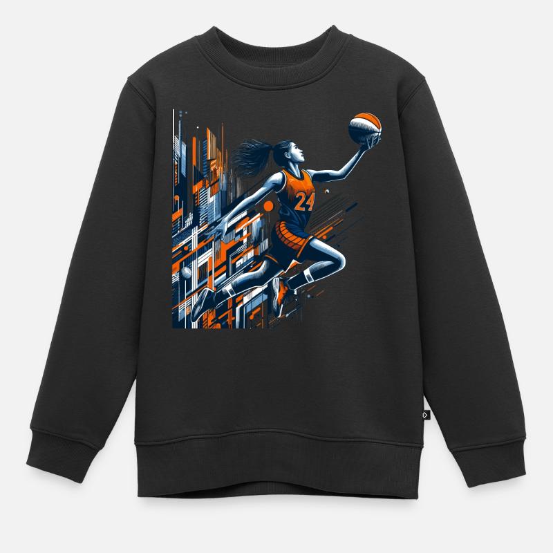 Conception de dunk de basket-ball femme - Sweat Premium enfant bio - noir