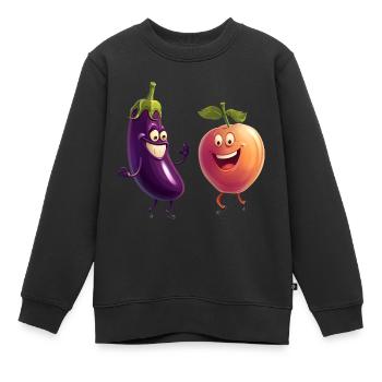Aubergine und Pfirsich happy together - Kinder Premium Organic Sweatshirt - Schwarz - Vorne - AI Model Kid Female (0cm)