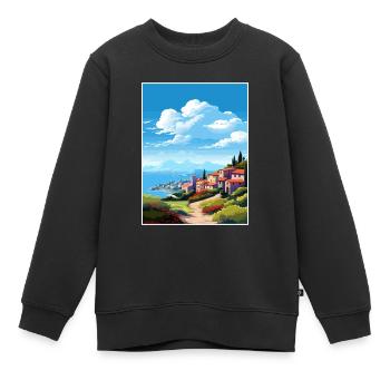 Île d’Elbe Italie Vintage voyage affiche WPA Souvenir - Sweat Premium enfant bio - noir - Devant - AI Model Kid Female (0cm)