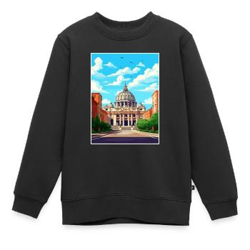 Vatikan Italien Dekoration Vintage Reiseposter WPA - Kinder Premium Organic Sweatshirt - Schwarz - Vorne - AI Model Kid Female (0cm)