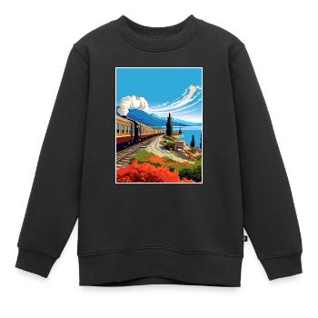 Orient Express Europa Deko Vintage Reiseposter - Kinder Premium Organic Sweatshirt - Schwarz - Vorne - AI Model Kid Female (0cm)