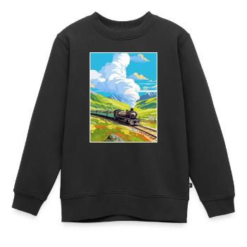 Orient Express Europa Deko Vintage Reiseposter - Kinder Premium Organic Sweatshirt - Schwarz - Vorne - AI Model Kid Female (0cm)