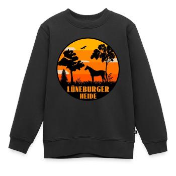 Lüneburger Heide - Kinder Premium Organic Sweatshirt - Schwarz - Vorne - AI Model Kid Female (0cm)